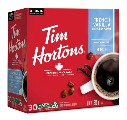 Tim Horton's French Vanilla Medium Roast Coffee Pods - 24 Pack  **BB DATE - 2023/NOV/13