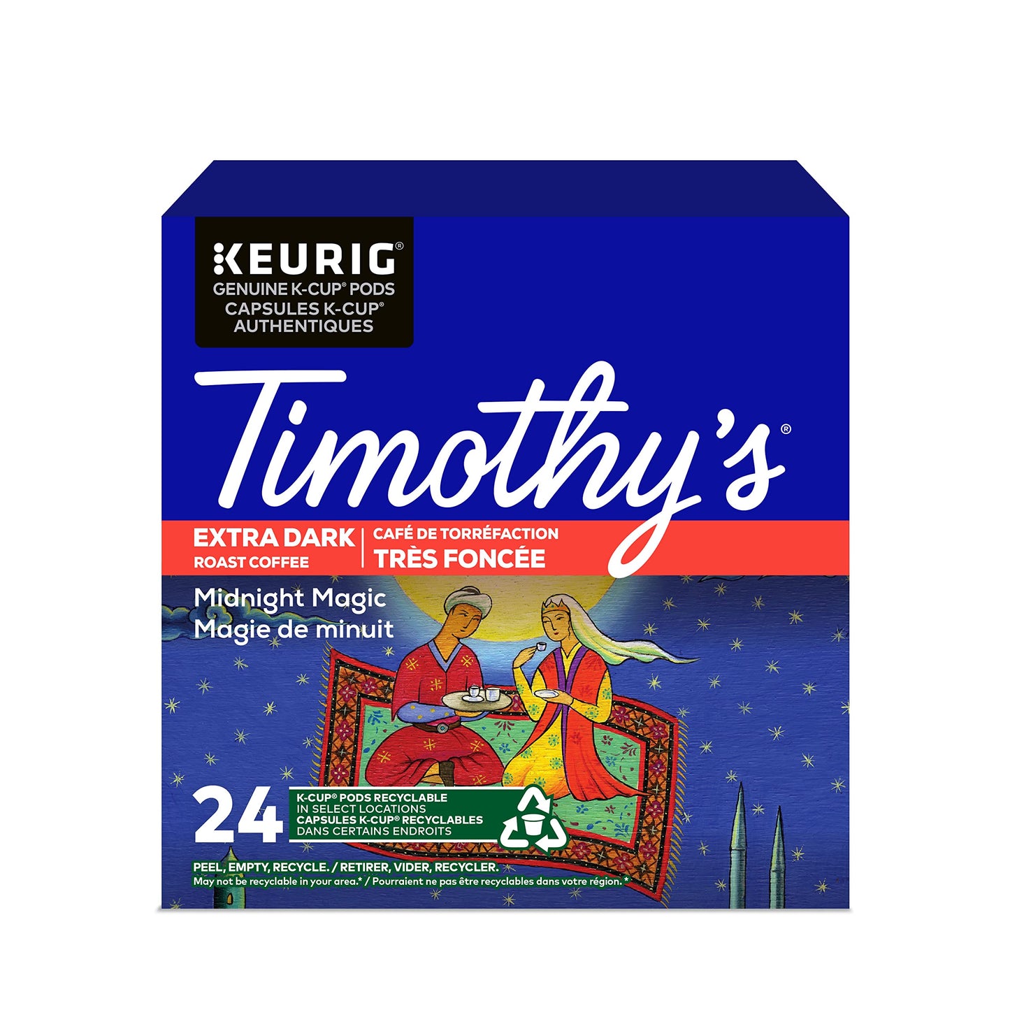 Timothy's Midnight Magic Extra Dark Roast Coffee Pods - 24 pack