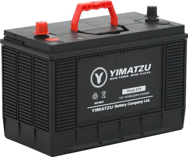 Battery - Group 31A (A31) Automotive, 12V 107Ah, 920CCA, SLA, MF, Yimatzu