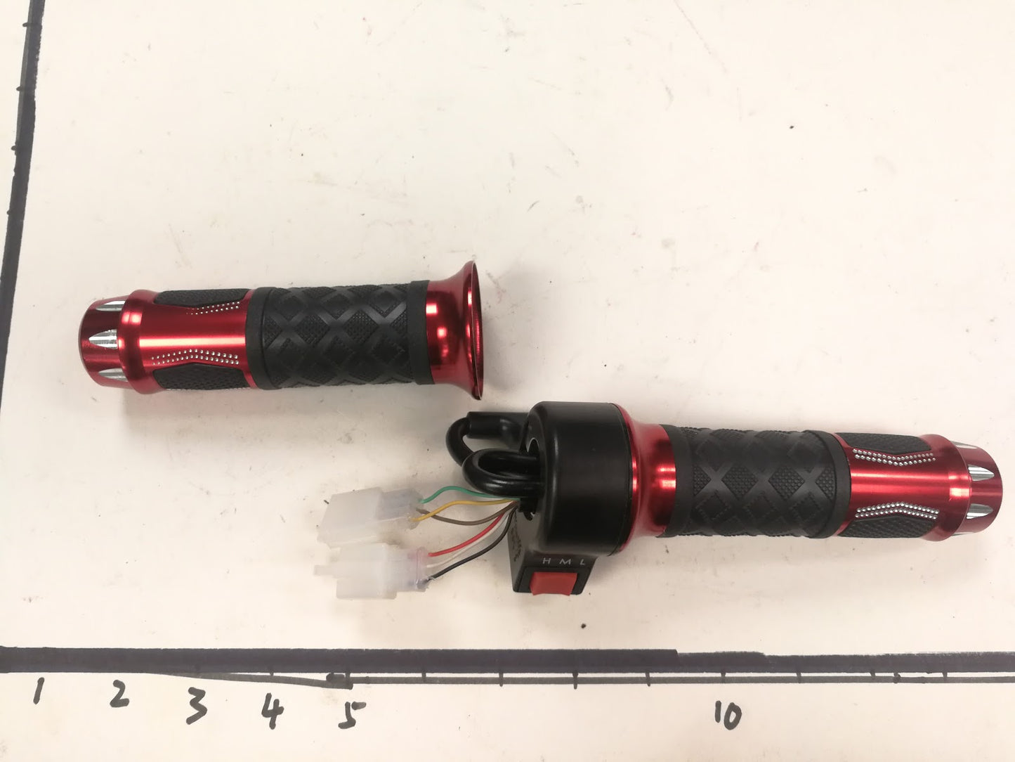 Hand Throttle - Twist Grip, Scooter, Red (Set)