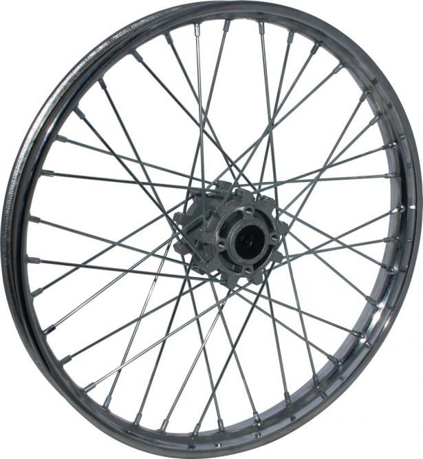 Rim - Front 19" Chrome, Steel Dirt Bike Rim 1.40x19 Disc Brake