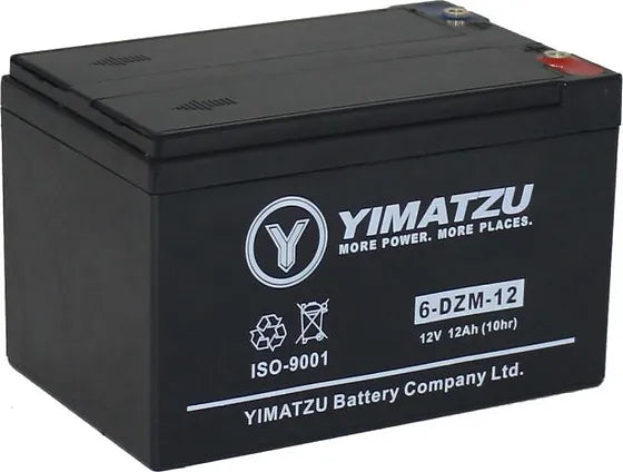 Yimatzu Battery - 12V 12Ah AGM Battery (EV12120 / 6-DZM-12 / 6-FM-12, 10A3050)