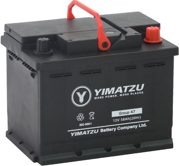 Battery - Group 47 / H5 / LN2 Automotive, 12V 58Ah, 620CCA, SLA, MF, Yimatzu