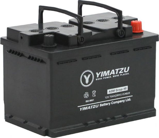 Battery - Group 48 / H6 / L3 AGM Automotive, 12V 75Ah, 820CCA, SLA, MF, Yimatzu